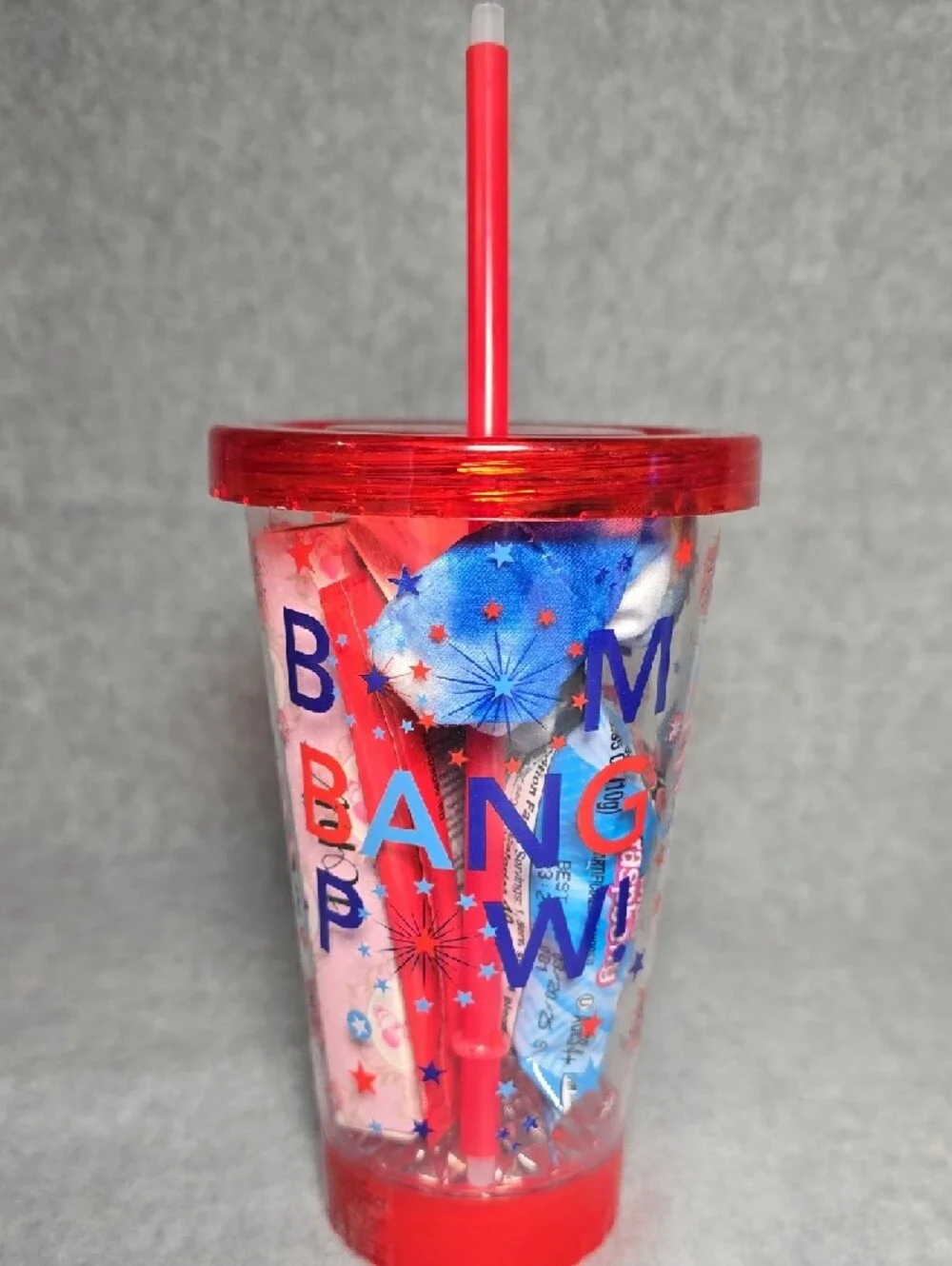 Patriotic Red and Blue Light-Up Party Tumbler Set with Straws and Accessories